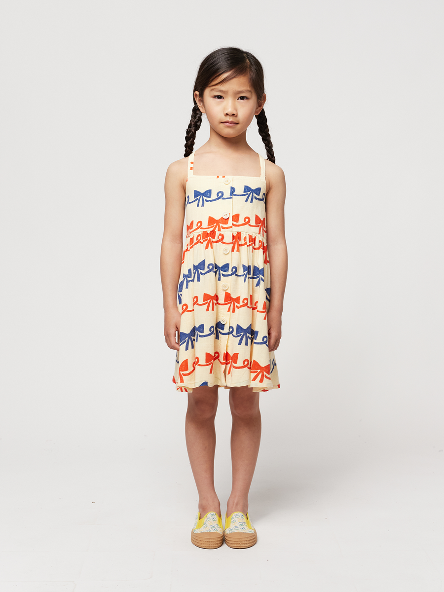 Kids Strappy Dress - Ribbon Bow all over