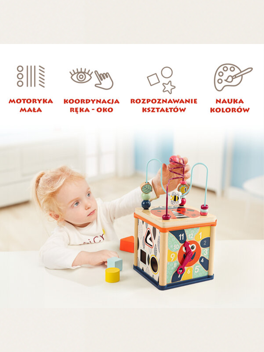 Manipulation cube with sorter and maze