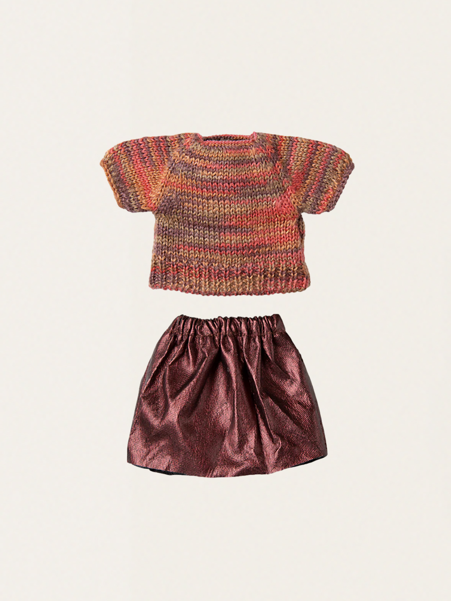 Maileg Mum Mouse Outfit - Skirt and knitted blouse