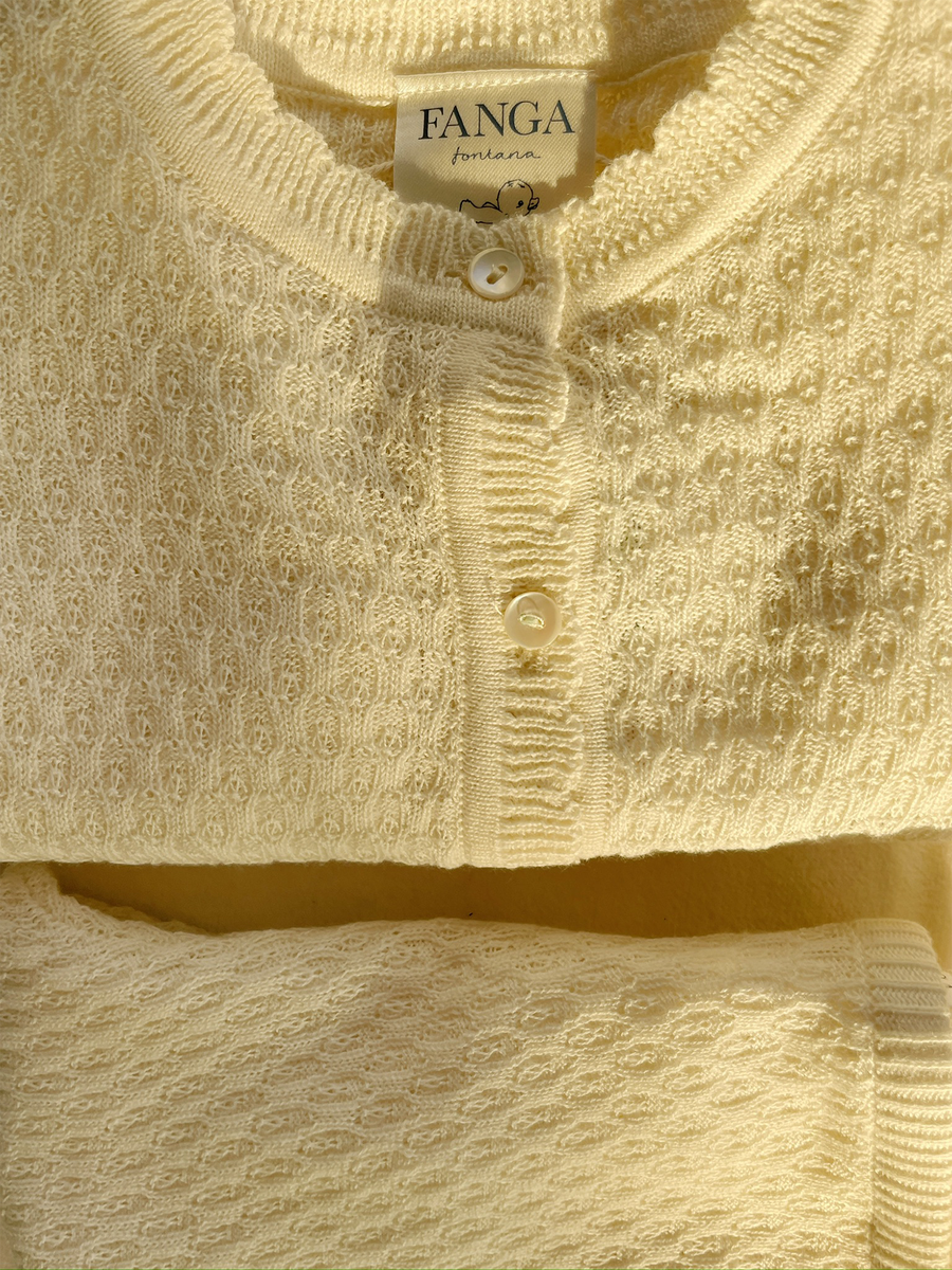 Venti Baumwoll-Pointelle-Strickjacke