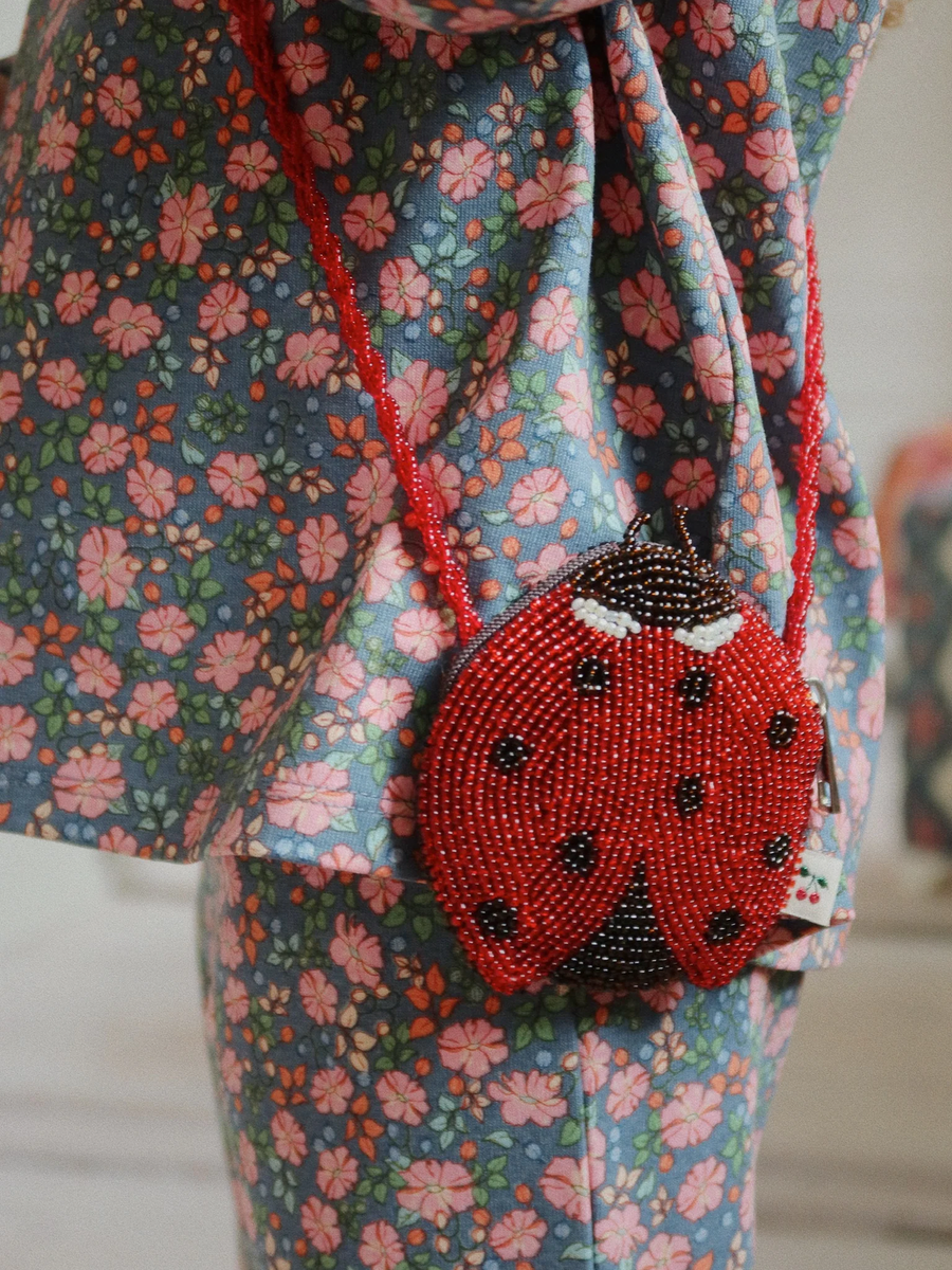 Ladybug beaded bag