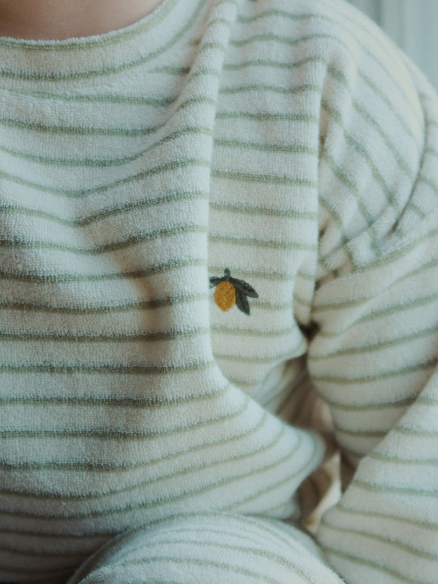 Itty Tea Stripe Frottee-Sweatshirt