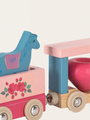 Wooden magnetic train with unicorns