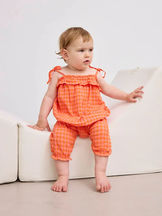 Bawełniany kombinezon na ramiączkach Baby Vichy