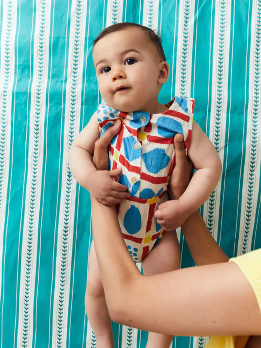 Bawełniany romper Baby Geometric Game all over