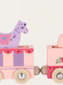 Wooden magnetic train with unicorns
