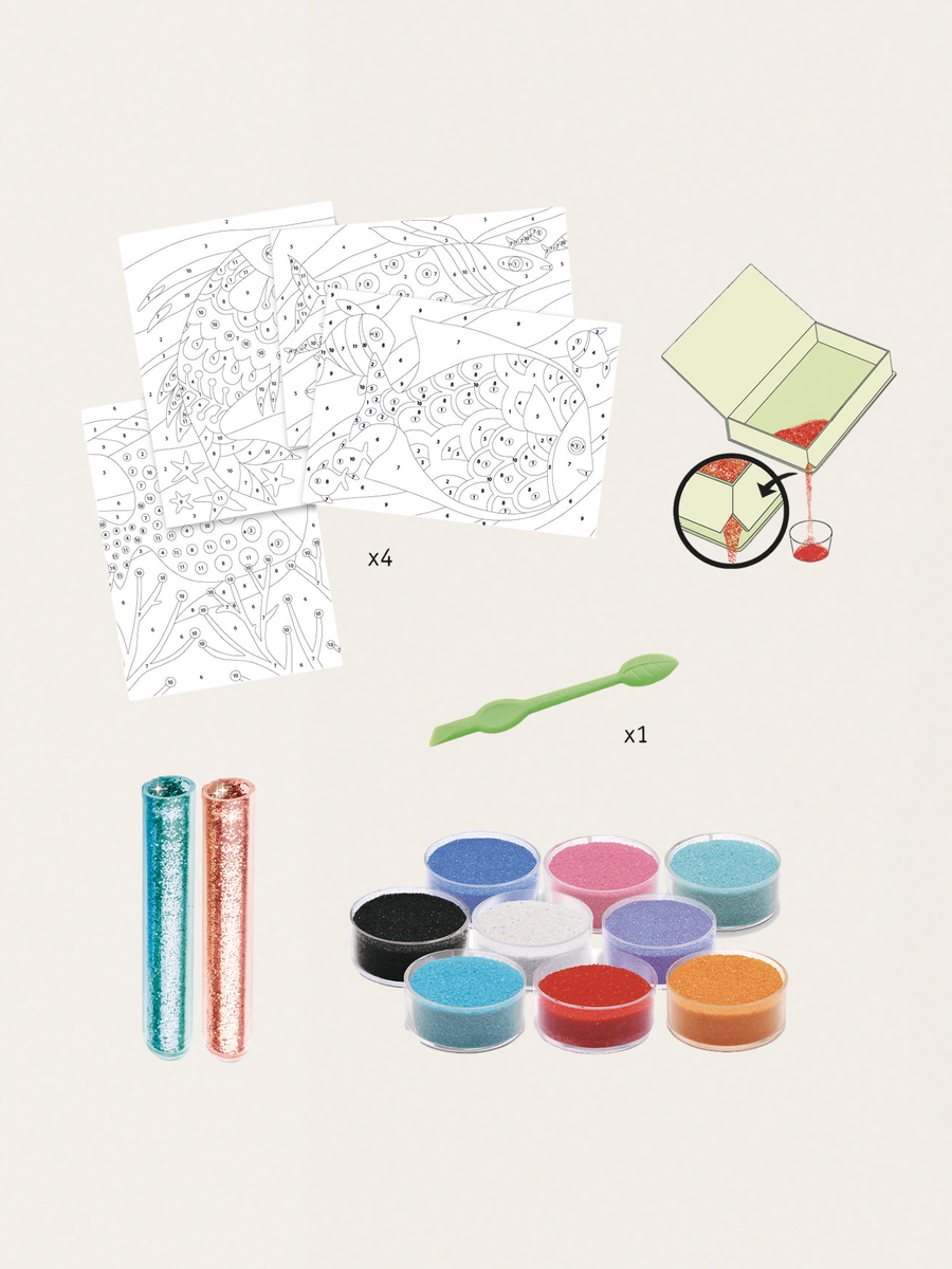Art set with markers and glitter - Rainbow fish