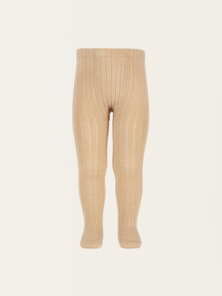 Ribbed tights with merino wool
