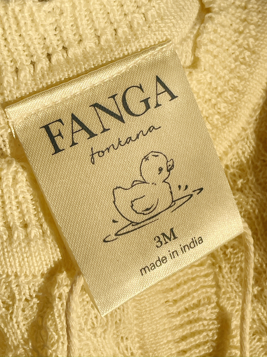 Venti cotton pointelle cardigan