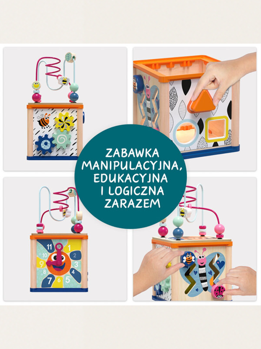 Manipulation cube with sorter and maze