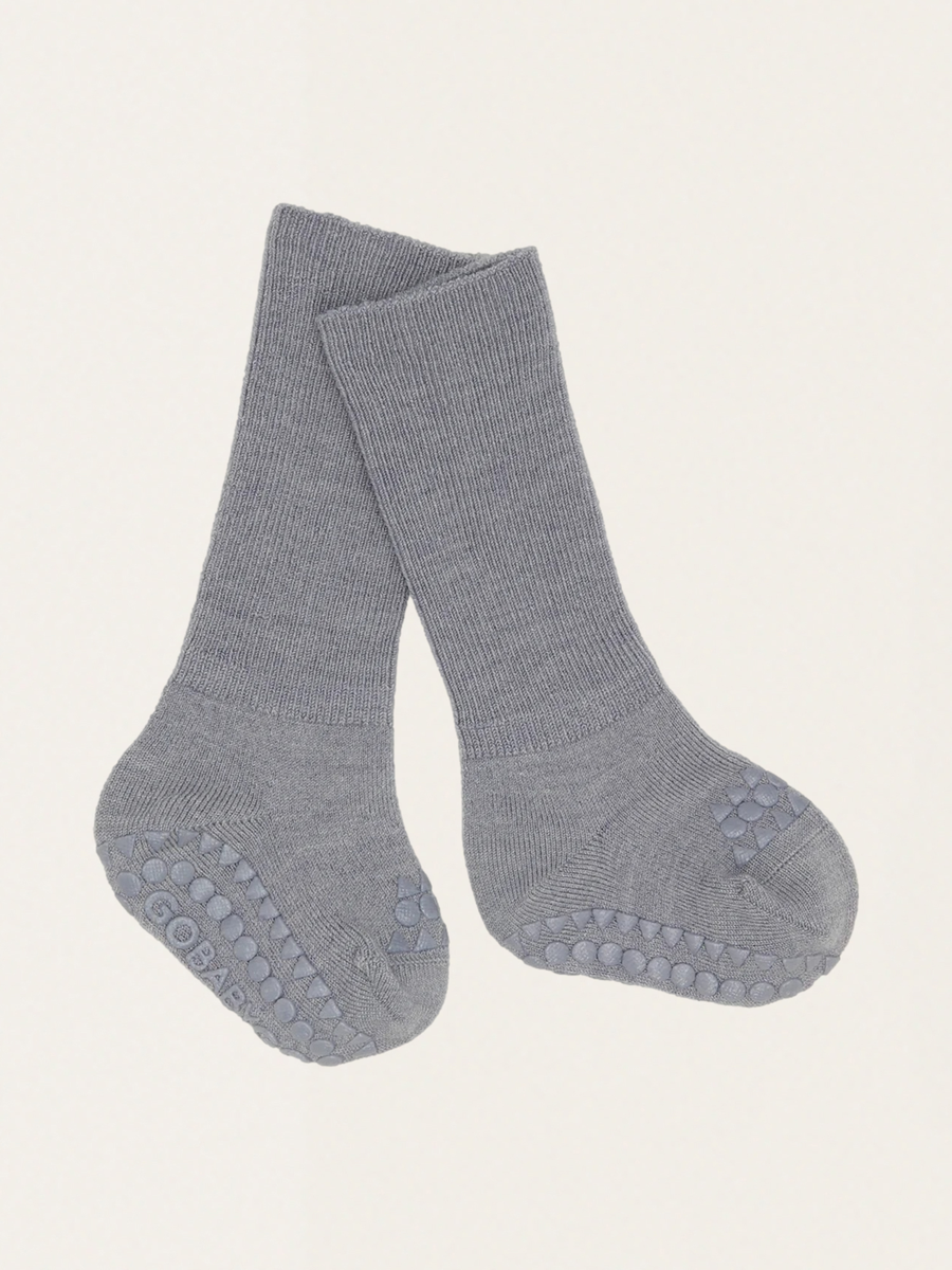 Anti-slip merino wool crawling socks