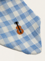 Baby-Set – Strampler mit Akustikgitarrenmotiv + Vichy-Accessoires