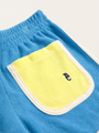 Kids Color Block Blue Soft Terry Shorts