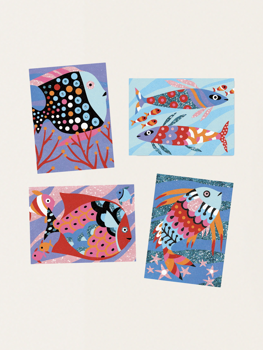 Art set with markers and glitter - Rainbow fish
