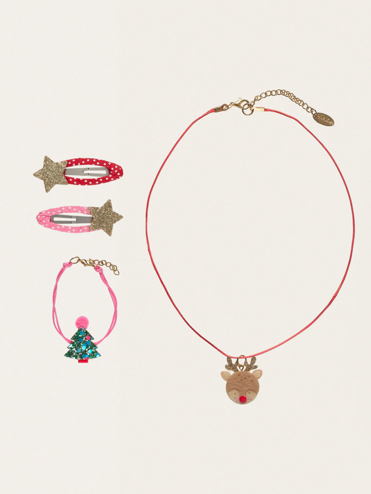 Christmas hair and jewelry set