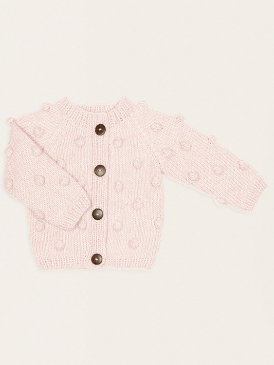 Flauschige Strickjacke Popcorn Zartrosa