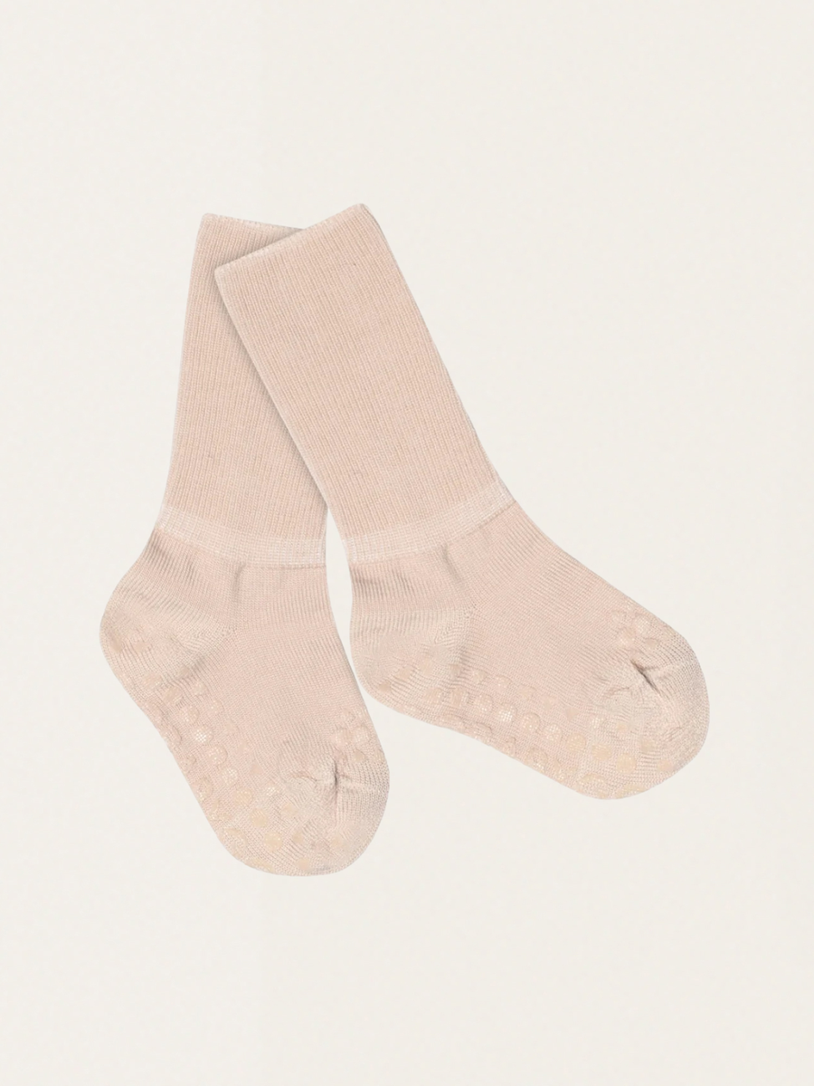 Anti-slip merino wool crawling socks