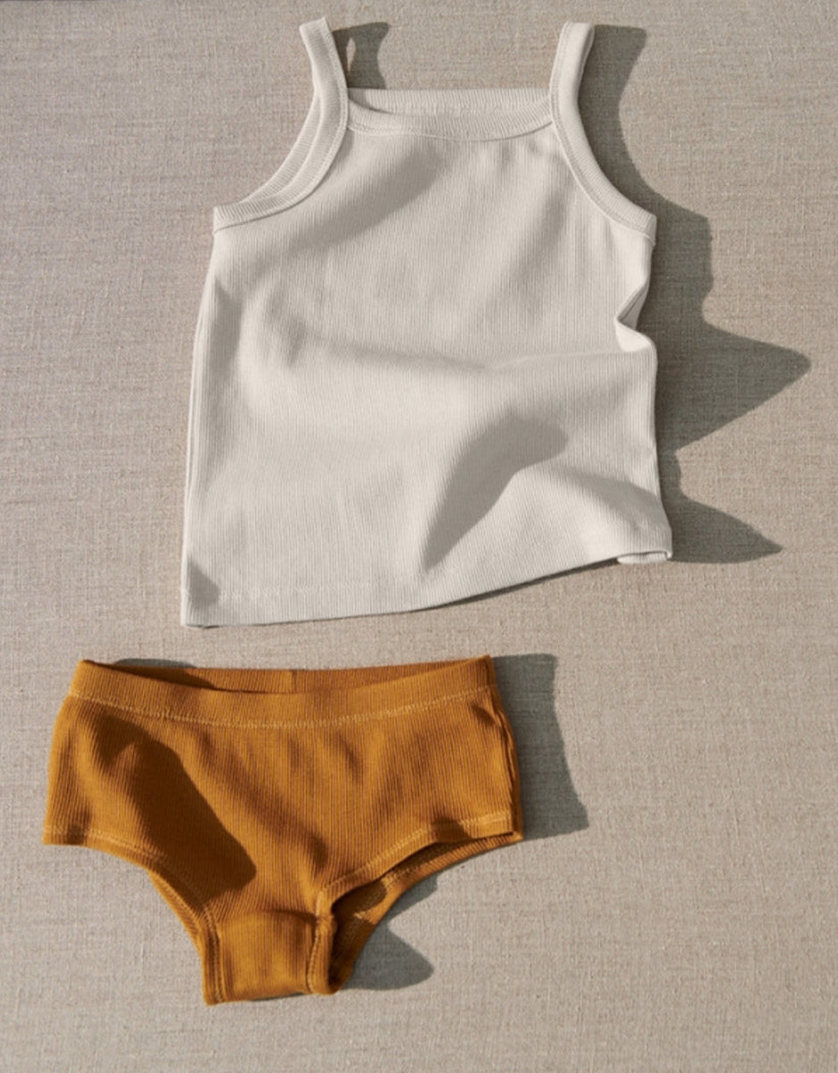 Zweiteiliges Set aus gerippter Baumwolle „Crème de la creme“