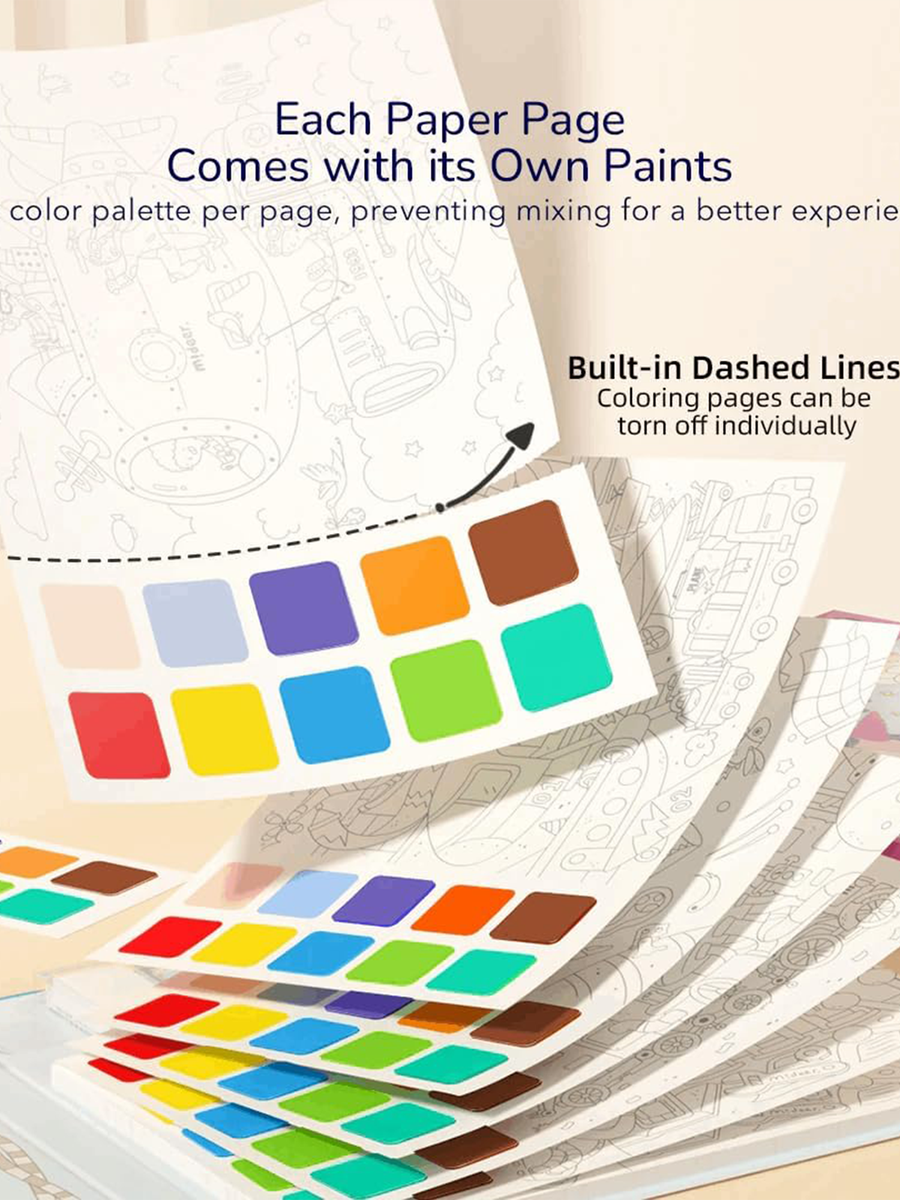 Large watercolor coloring book