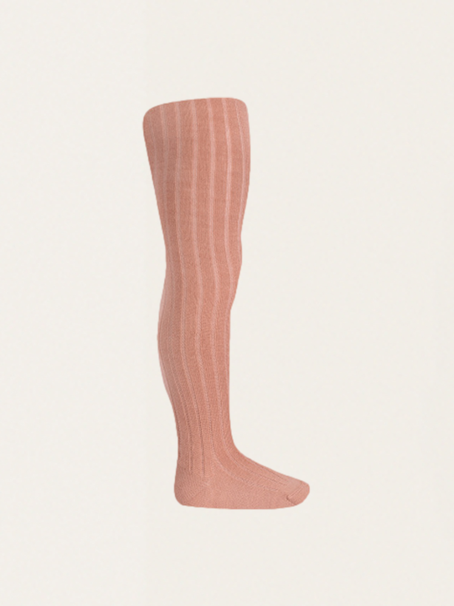Ribbed tights with merino wool