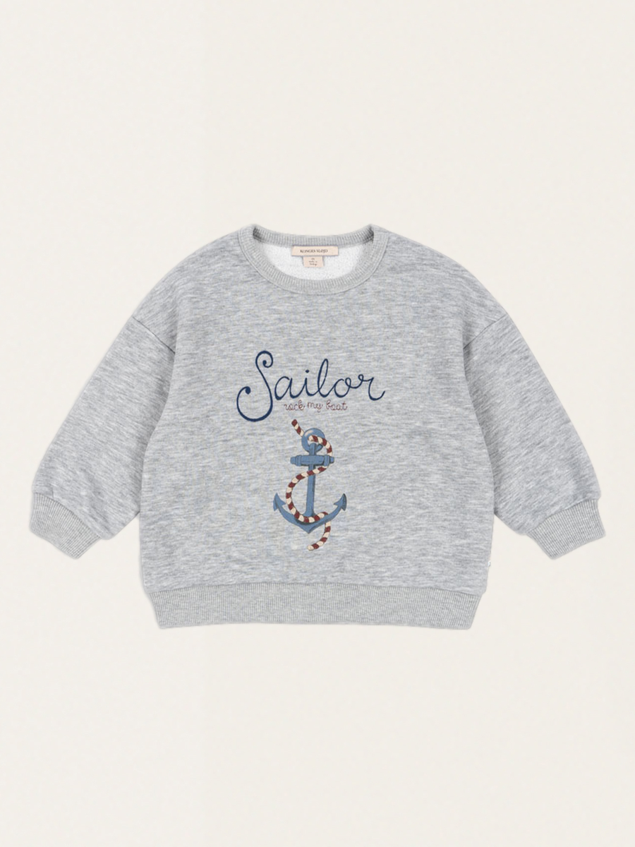 Lou Grey Melange Baumwoll-Sweatshirt
