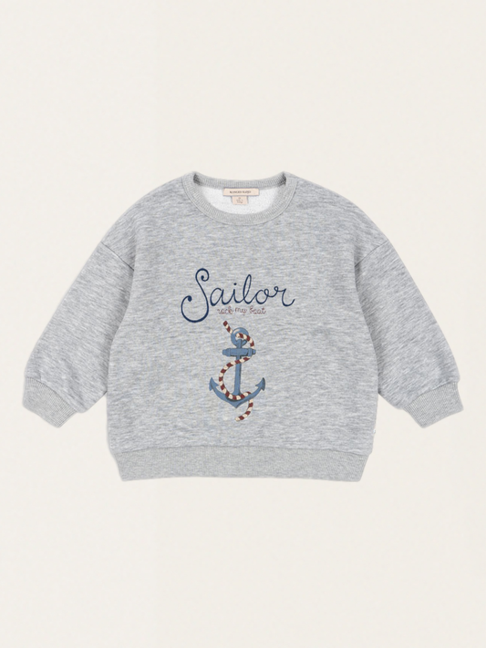 Lou Grey Melange Baumwoll-Sweatshirt