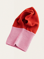 Nahtlose Sturmhaube aus italienischer Merinowolle, Zuckerwatte/Rot