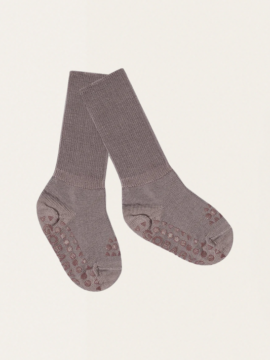 Anti-slip merino wool crawling socks