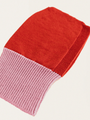 Nahtlose Sturmhaube aus italienischer Merinowolle, Zuckerwatte/Rot