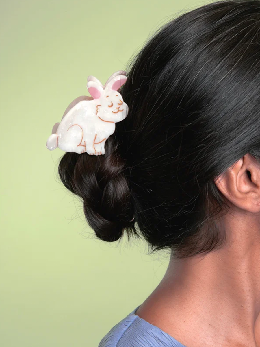 Rabbit hair clip