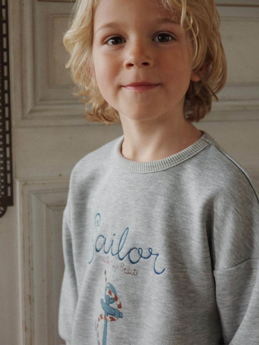 Lou Grey Melange Baumwoll-Sweatshirt