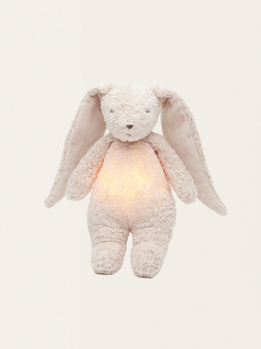 Szumiący króliczek Moonie Organic 2.0 z lampką nocną - Rose