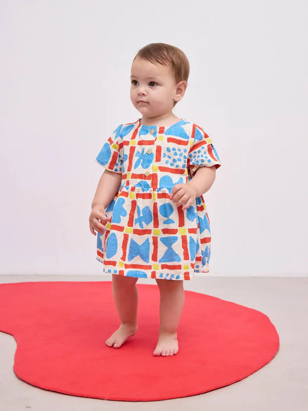 Baby Geometric Game Cotton Muslin Dress
