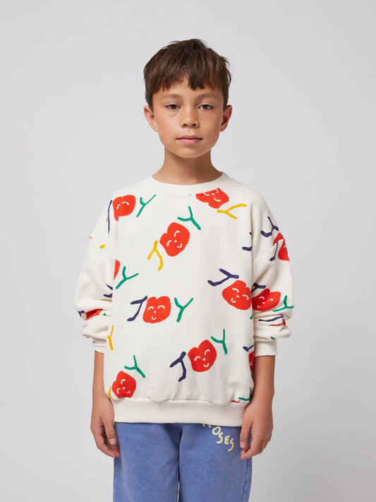 Baumwoll-Sweatshirt mit lächelnden Kindern