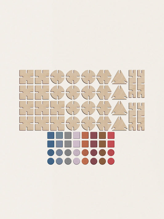Zestaw drewnianych klocków DREAMER SET - 64 elementy