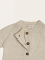 Gestrickte Baby-Alpakawoll-Strickjacke in Creme