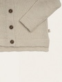 Gestrickte Baby-Alpakawoll-Strickjacke in Creme