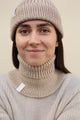 A chunky merino wool scarf
