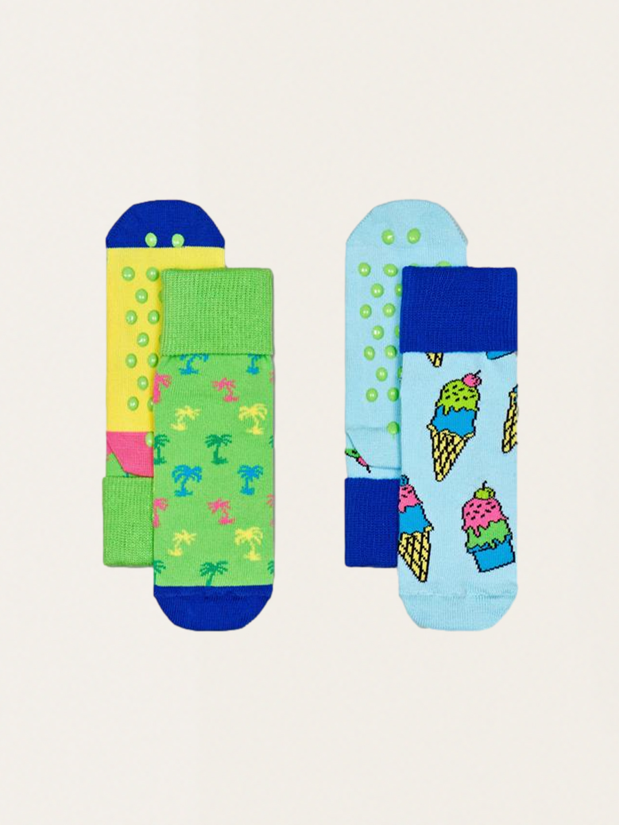 Palmtree Children's Anti-Slip Socks 2-Pack