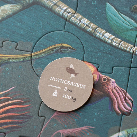 Puzzle mit Beobachtungsspiel Zeitalter der Dinosaurier 100 Teile.