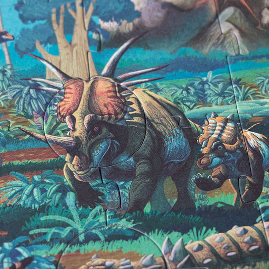 Puzzle mit Beobachtungsspiel Zeitalter der Dinosaurier 100 Teile.