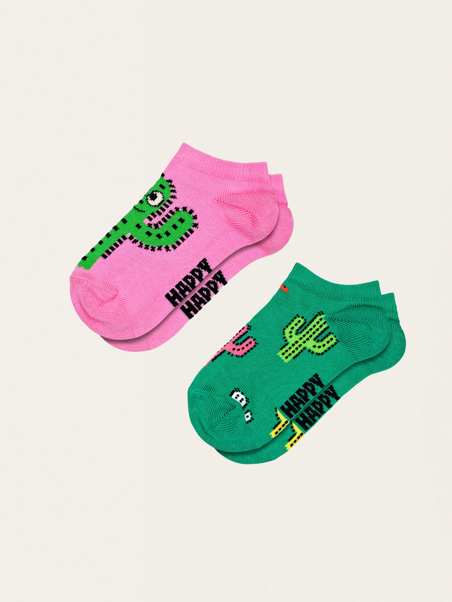 Kaktus-Socken, 2er-Pack, kurze Kindersocken