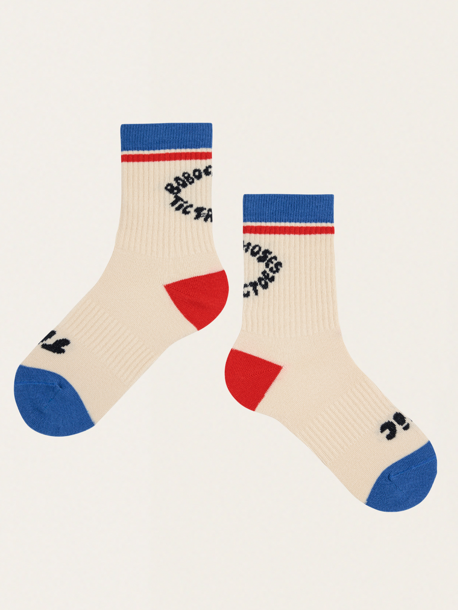 Kids Tic Tac Toe Color Block Long Socks