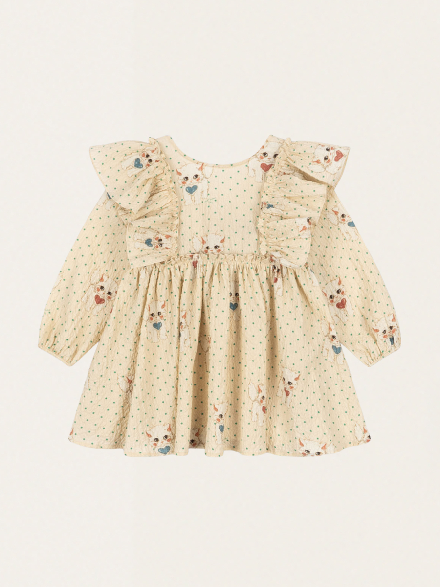 Beeindruckendes Baumwollkleid mit Schleife, Elin