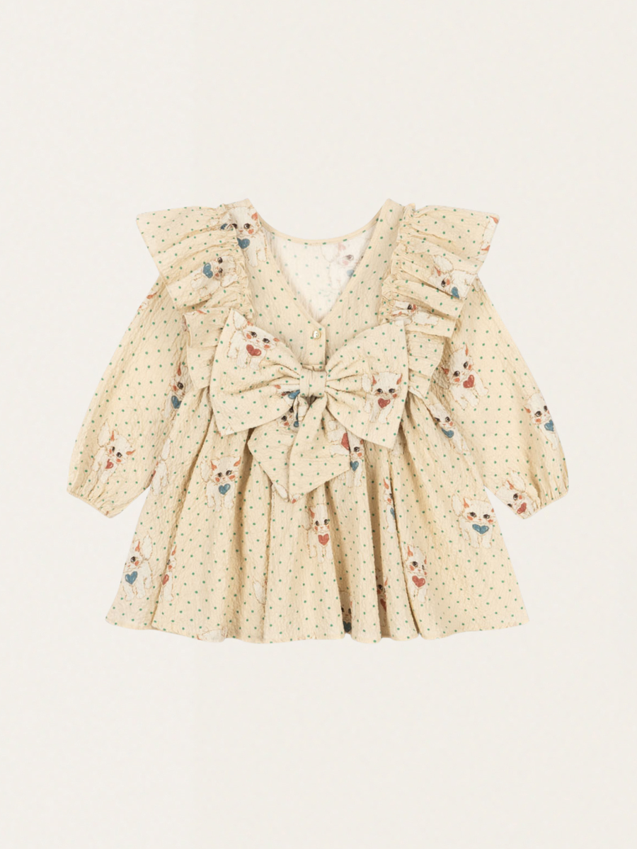 Beeindruckendes Baumwollkleid mit Schleife, Elin