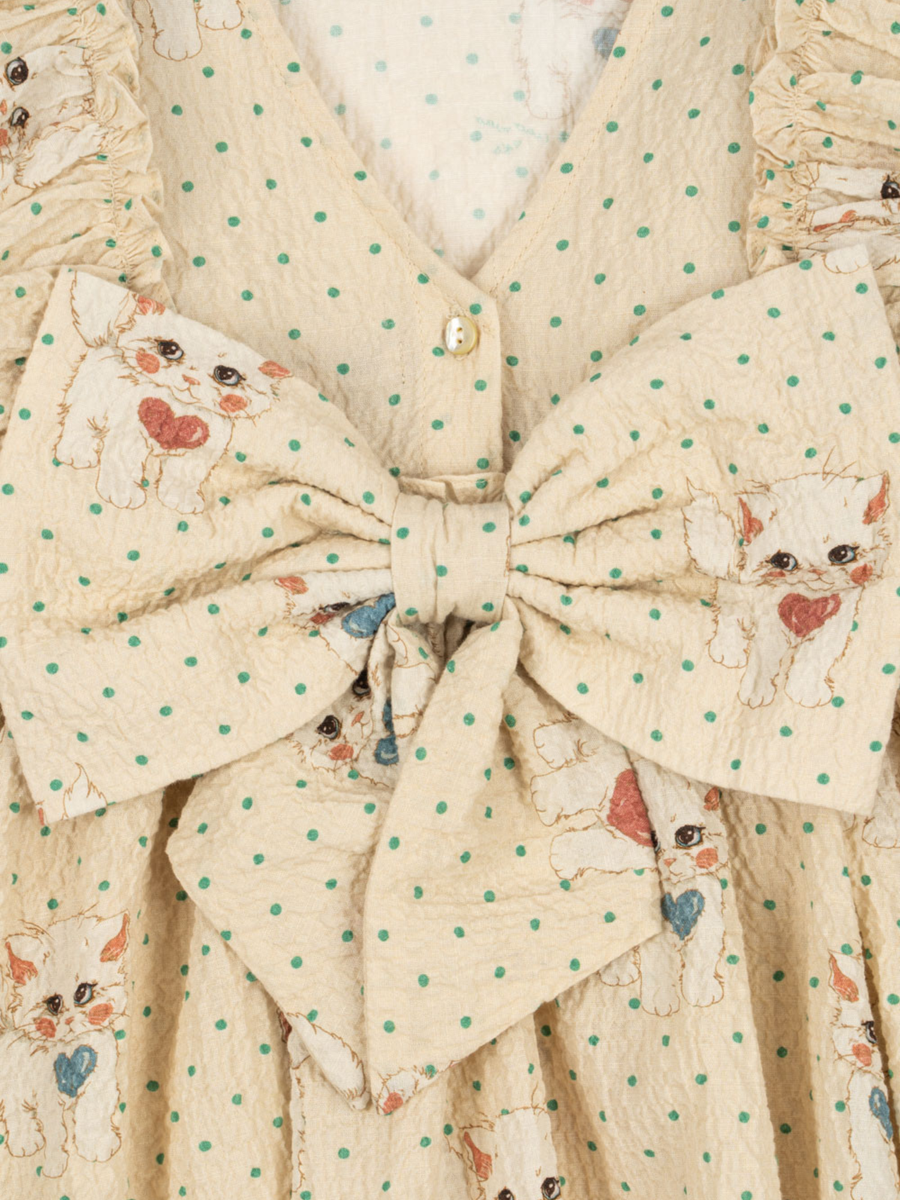 Beeindruckendes Baumwollkleid mit Schleife, Elin