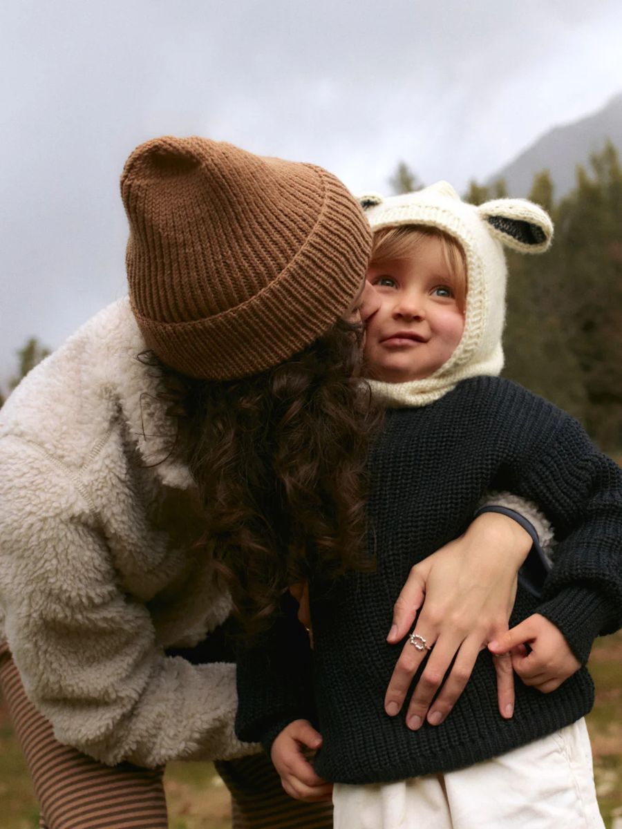 Toffee chunky merino wool hat
