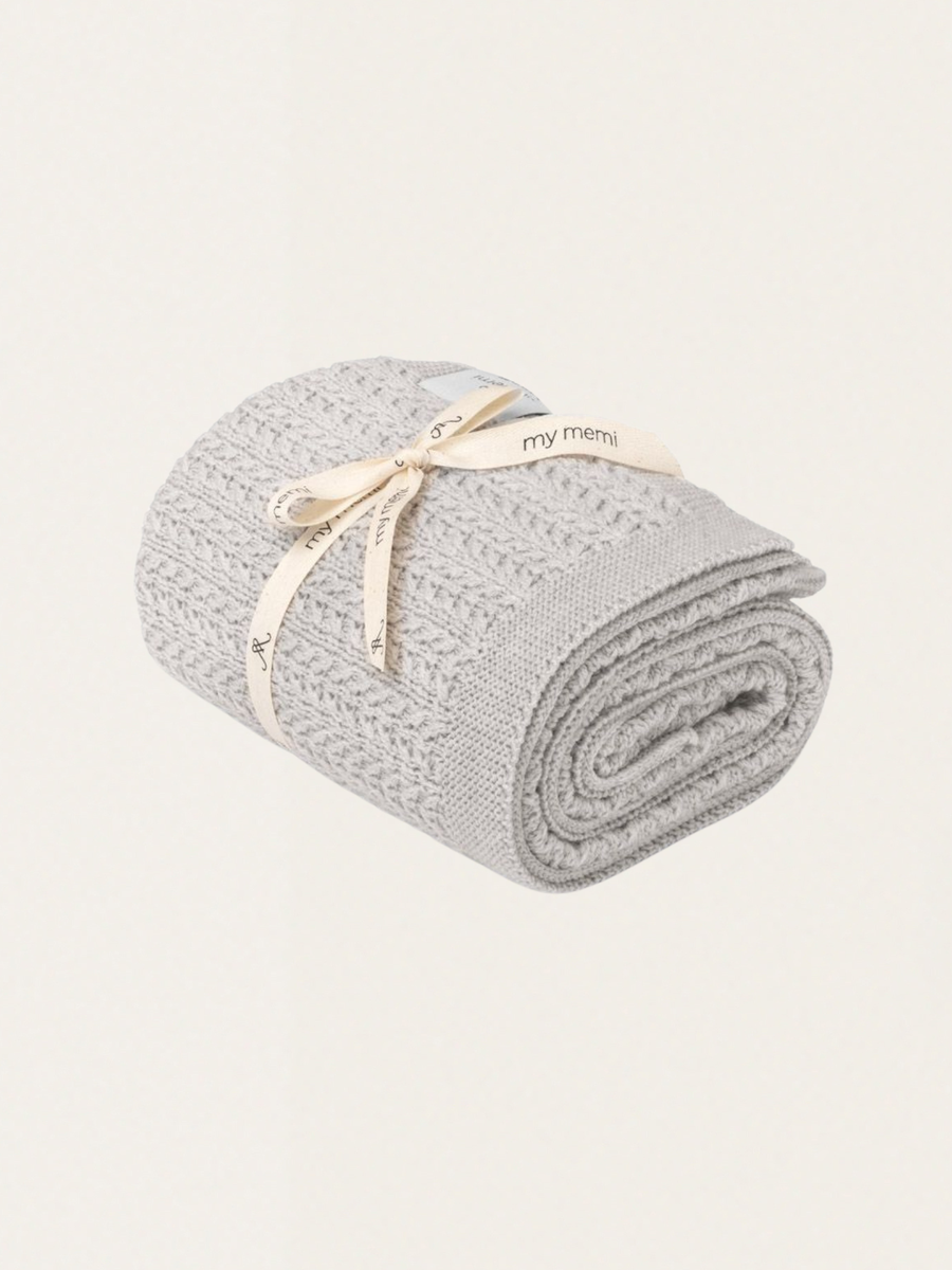 Otulacz z wełny merino Leaves My Memi - premium collection