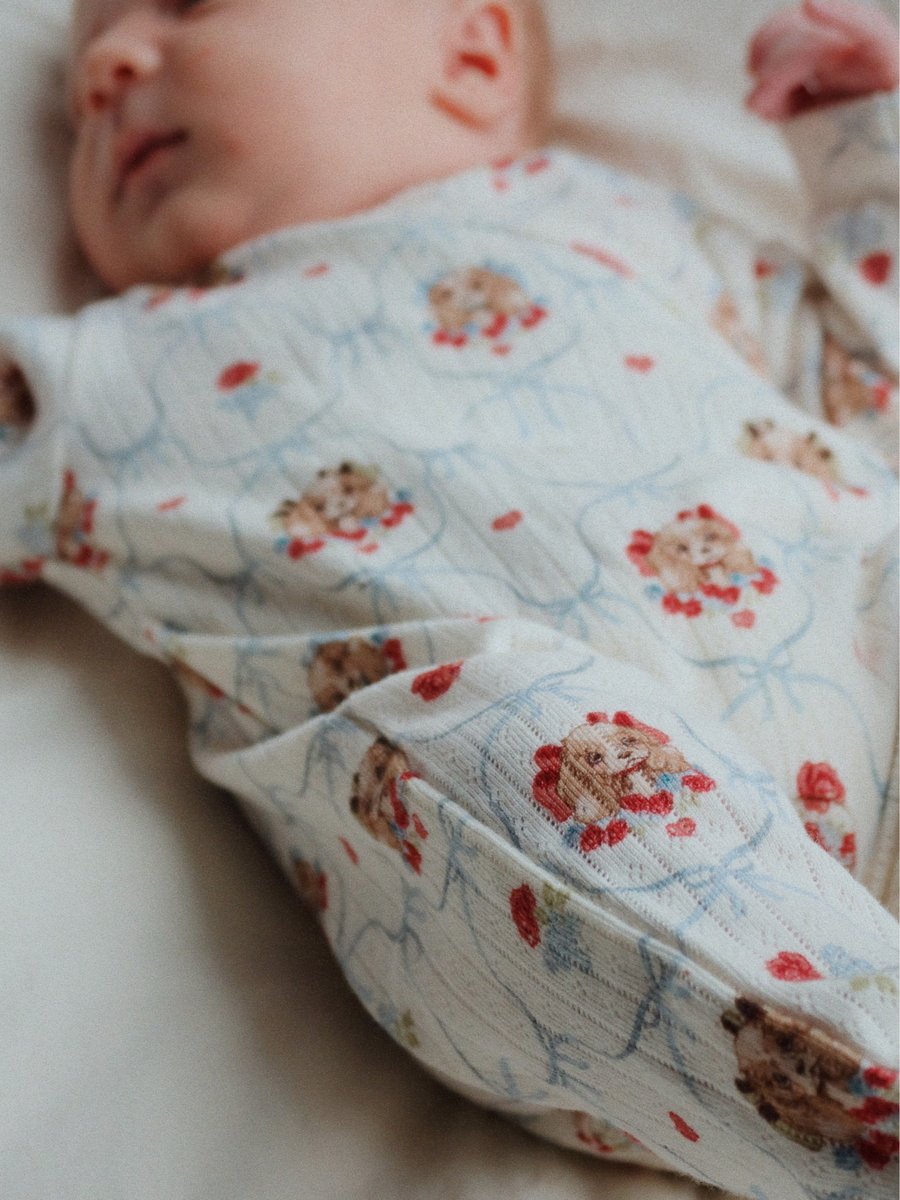 Bawełniane śpioszki kopertowe Minnie Newborn