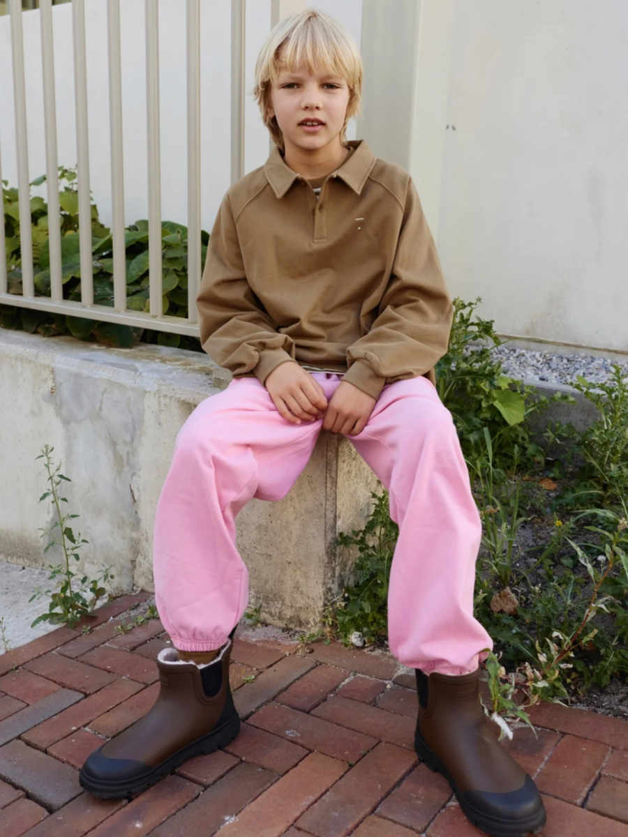 Spodnie dresowe z bawełny organicznej Track Pants Bubblegum
